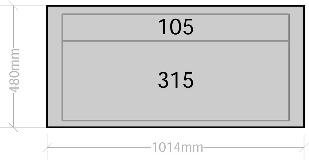 Van Drawers 1014mm wide x 480mm high