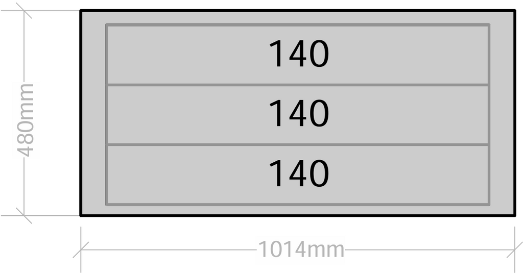 Van Drawers 1014mm wide x 480mm high