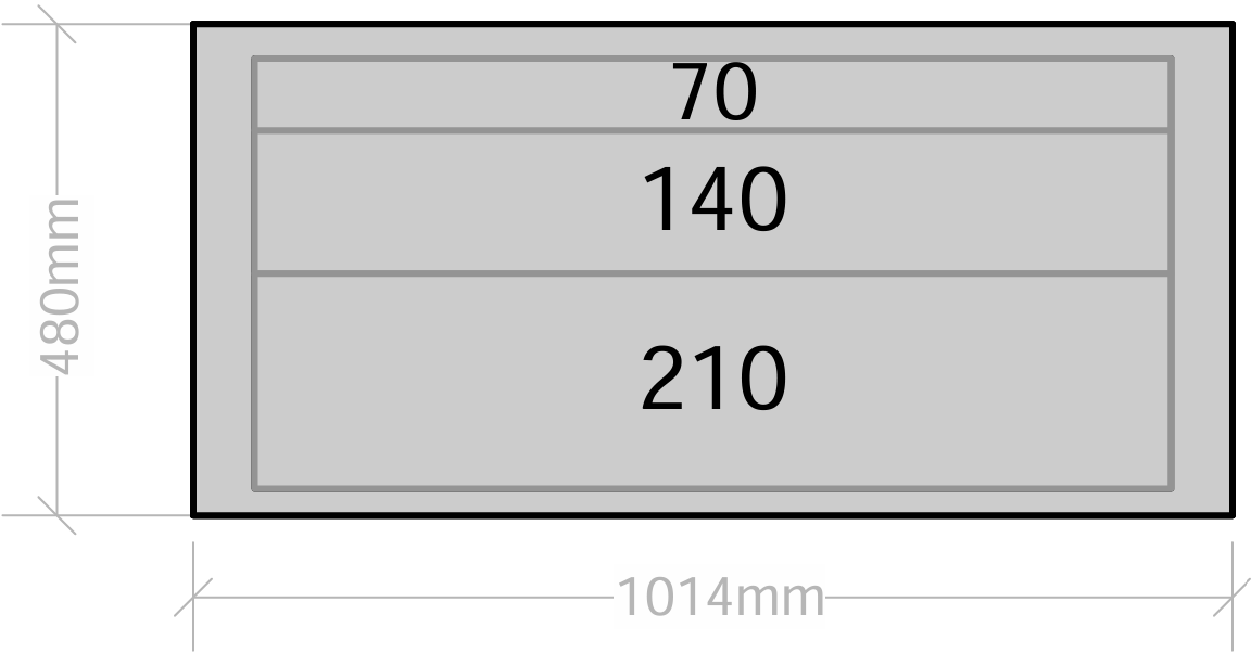 Van Drawers 1014mm wide x 480mm high