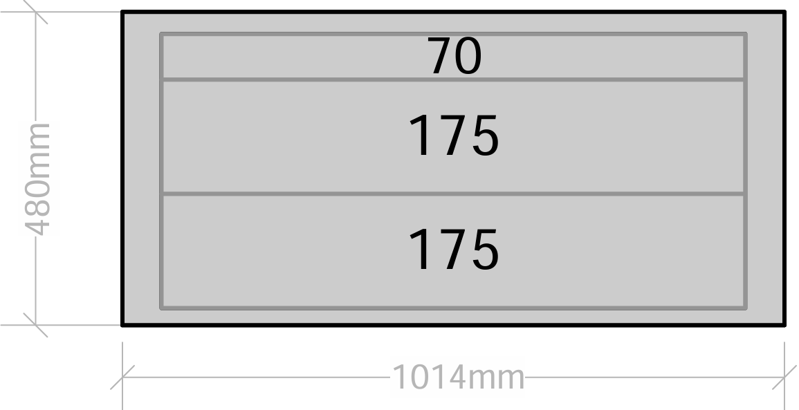 Van Drawers 1014mm wide x 480mm high