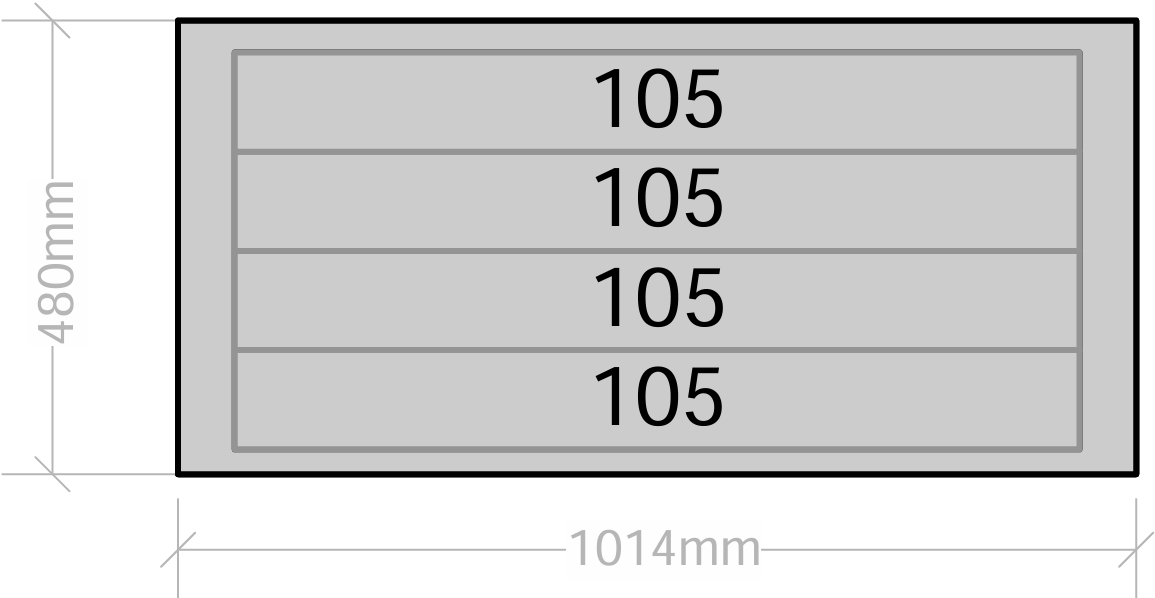 Van Drawers 1014mm wide x 480mm high