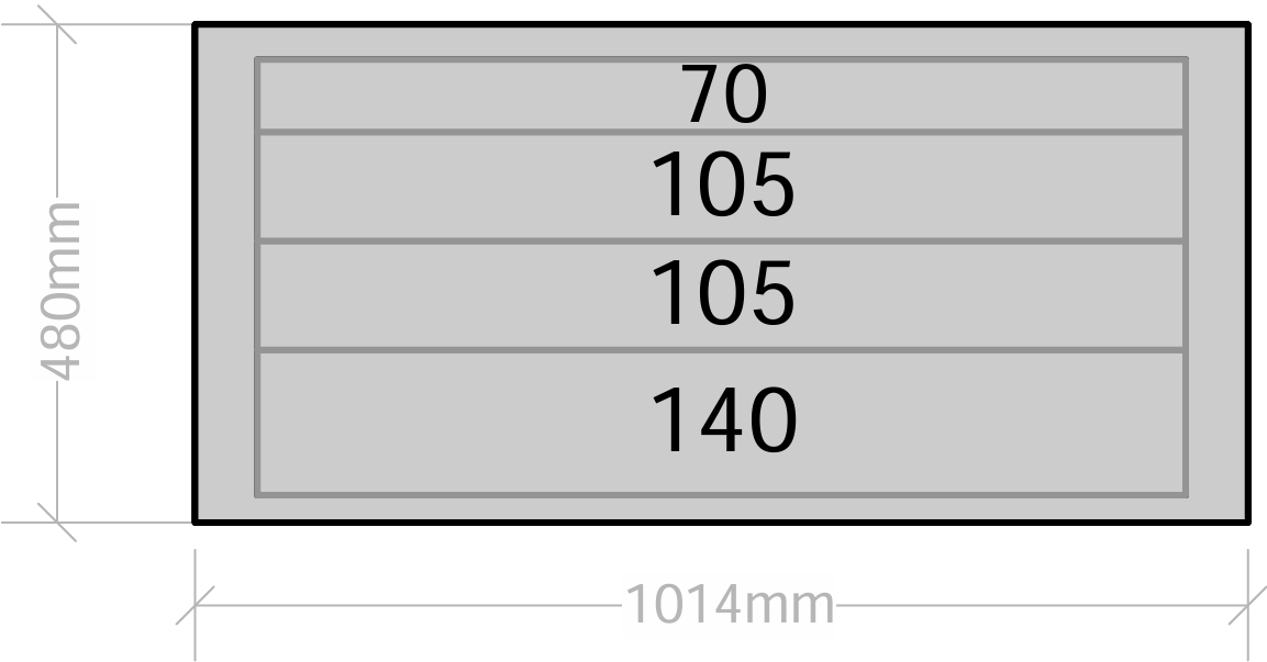 Van Drawers 1014mm wide x 480mm high