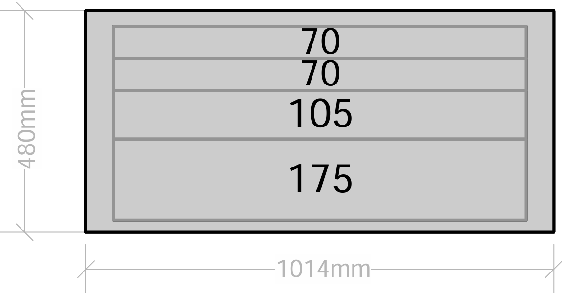Van Drawers 1014mm wide x 480mm high