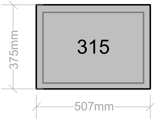 Van Cabinet 507mm wide x 375mm high with Drawers