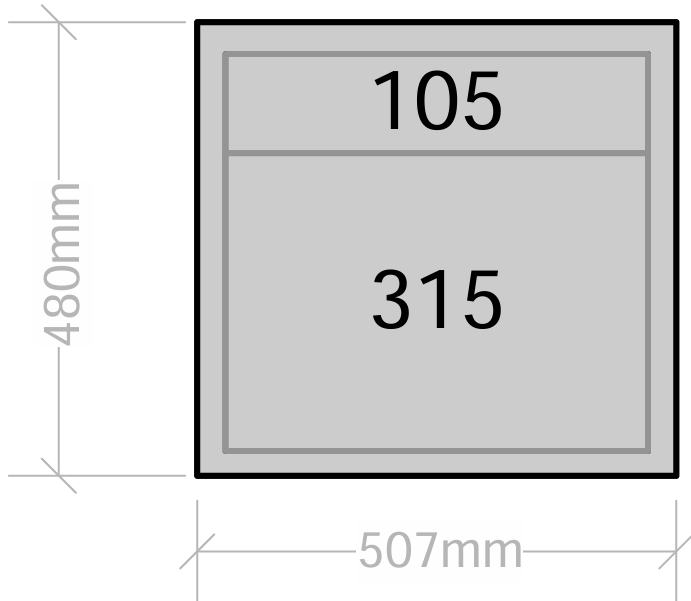 Van Cabinet 507mm wide x 480mm high with Drawers