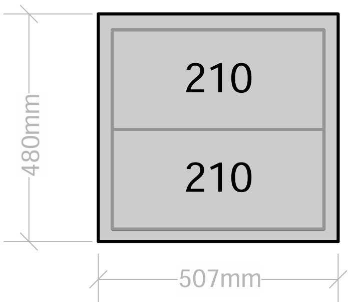 Van Cabinet 507mm wide x 480mm high with Drawers