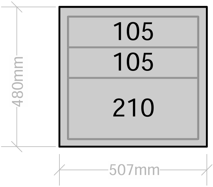 Van Cabinet 507mm wide x 480mm high with Drawers