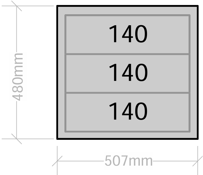 Van Cabinet 507mm wide x 480mm high with Drawers