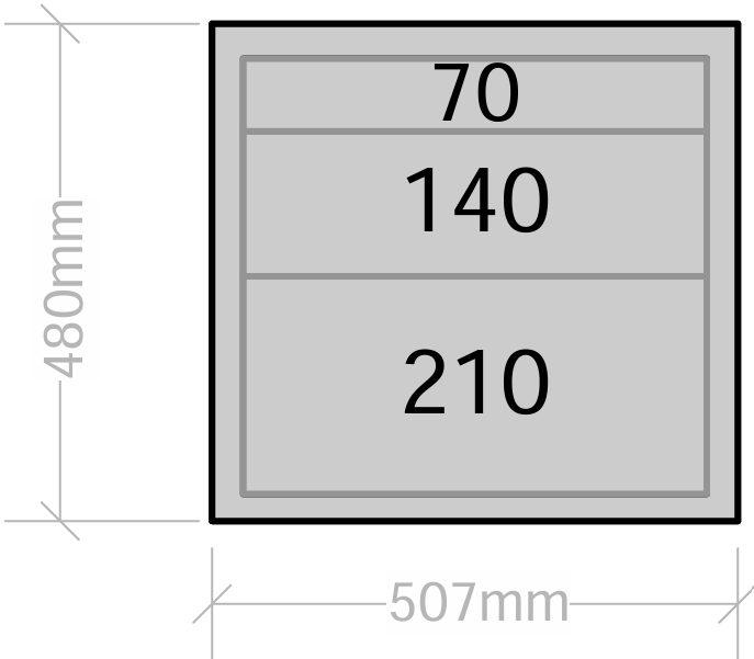 Van Cabinet 507mm wide x 480mm high with Drawers