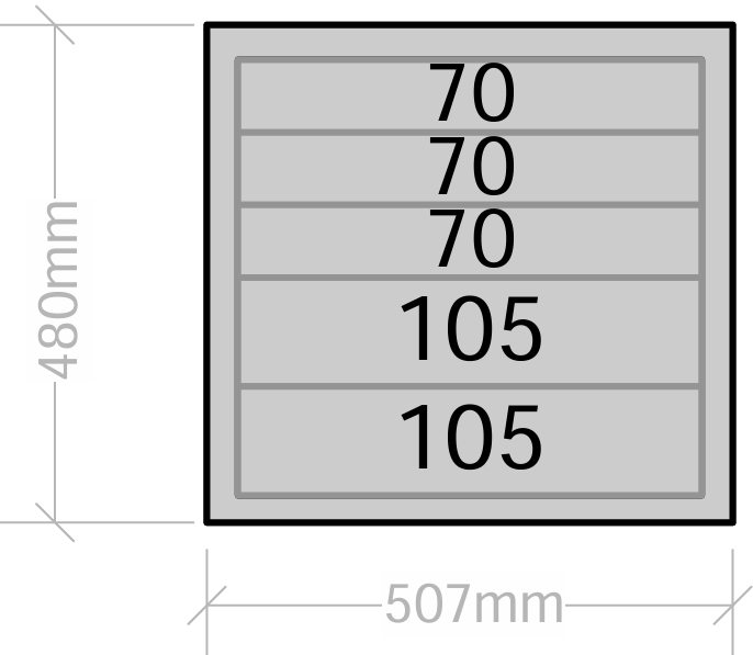 Van Cabinet 507mm wide x 480mm high with Drawers