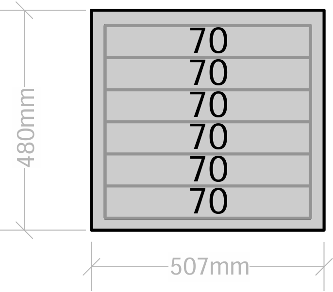 Van Cabinet 507mm wide x 480mm high with Drawers