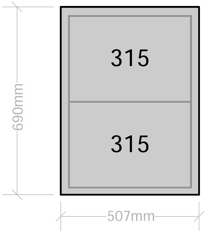 Van Cabinet 507mm wide x 690mm high with Drawers
