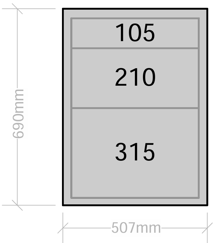 Van Cabinet 507mm wide x 690mm high with Drawers