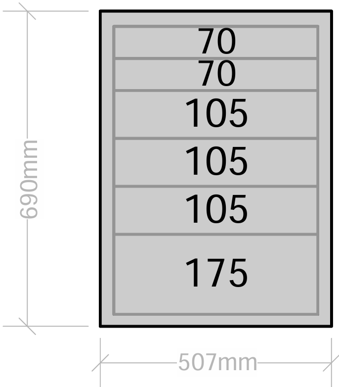 Van Cabinet 507mm wide x 690mm high with Drawers