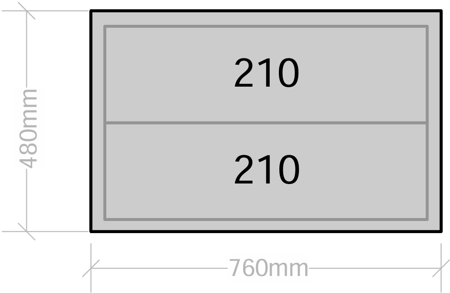 Van Drawers 760mm wide x 480mm high