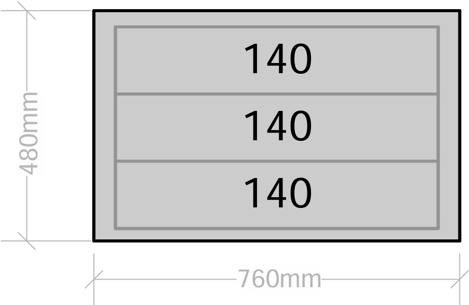 Van Drawers 760mm wide x 480mm high