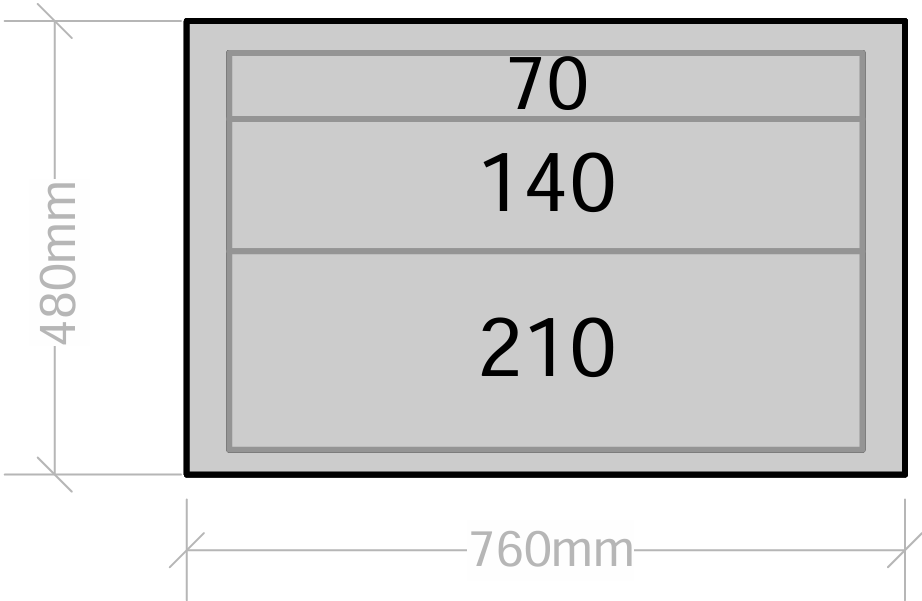Van Drawers 760mm wide x 480mm high