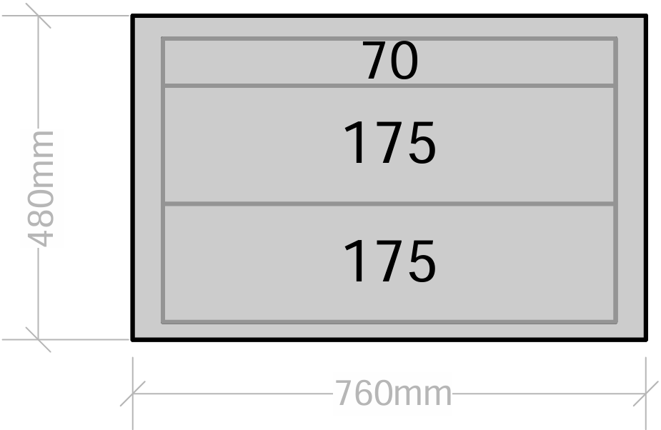 Van Drawers 760mm wide x 480mm high
