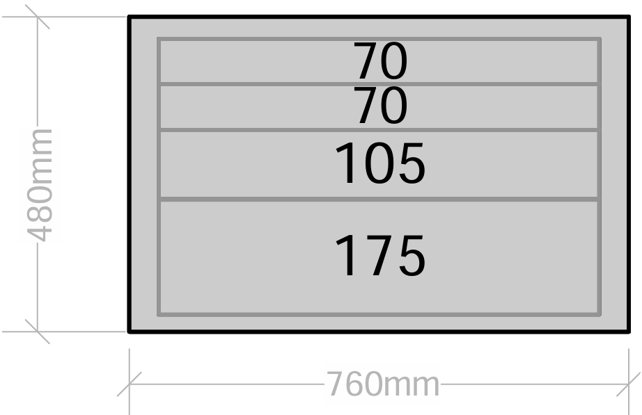 Van Drawers 760mm wide x 480mm high
