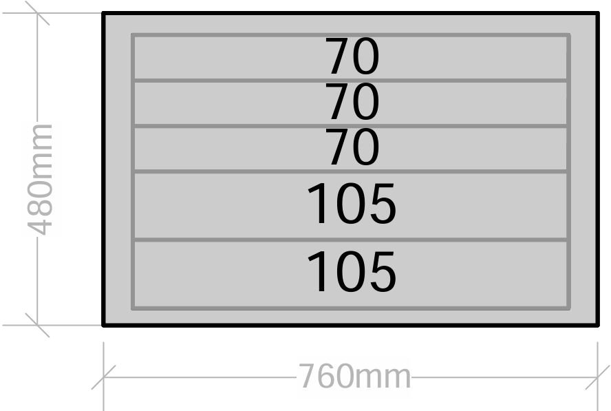 Van Drawers 760mm wide x 480mm high