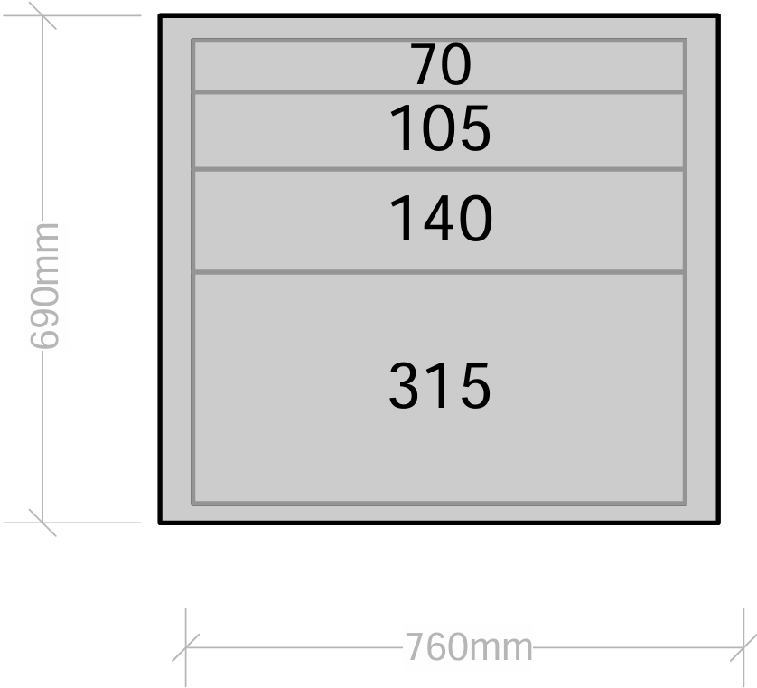 Van Drawers 760mm wide x 690mm high