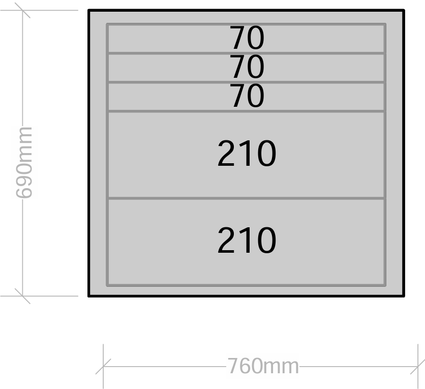 Van Drawers 760mm wide x 690mm high