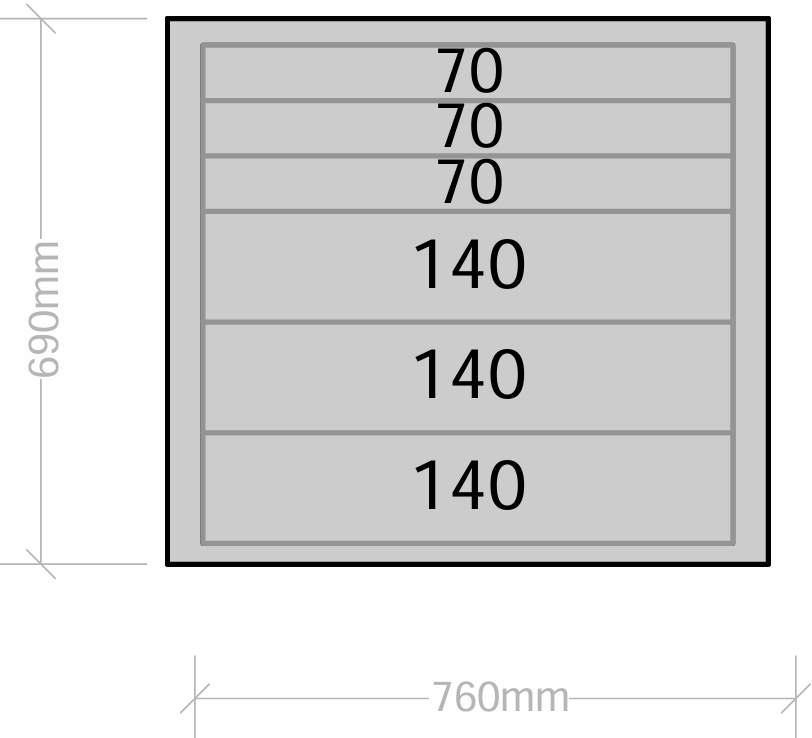 Van Drawers 760mm wide x 690mm high
