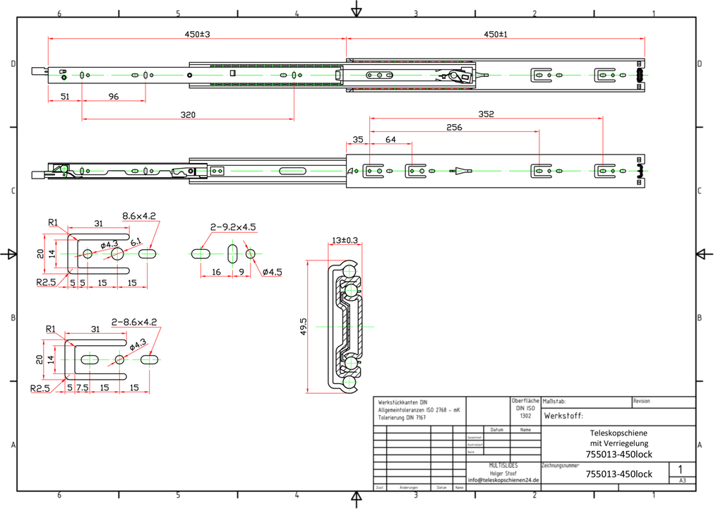 Lock Open and Closed Drawer Sliders