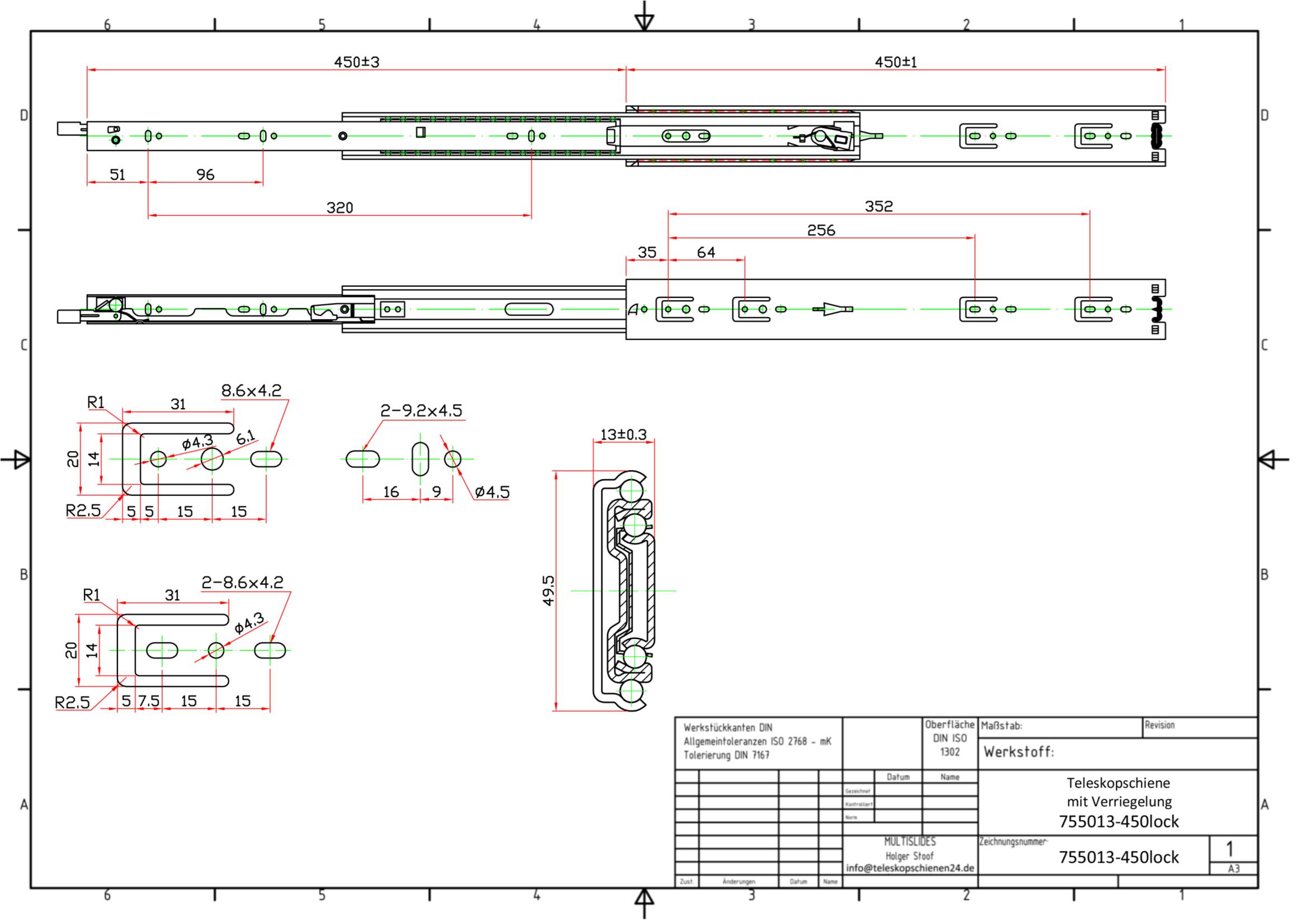 Lock Open and Closed Drawer Sliders