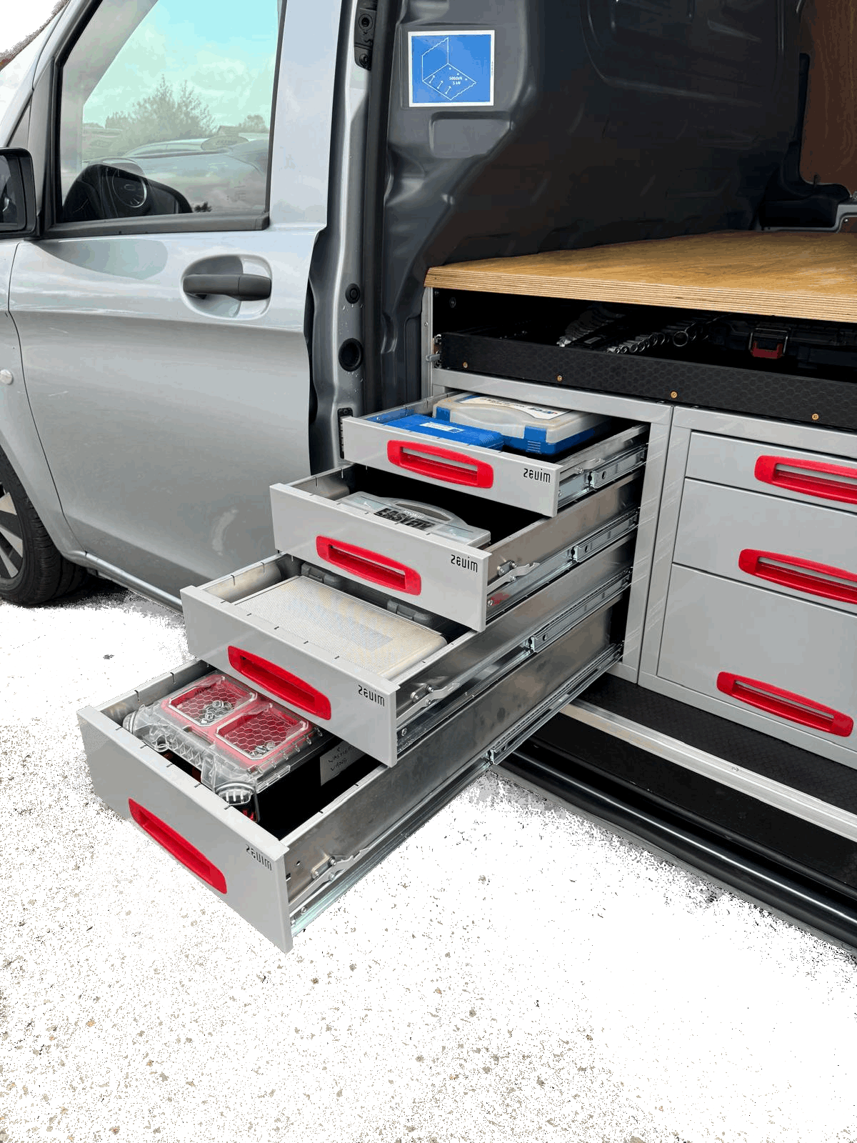 Van Drawers 360 Wide x 760 Deep