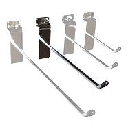 Slatwall Single Hooks - Cape Direct - slatwall accessories, slatwall accessory, Slatwall and Accessories, slatwall chrome, slatwall hooks, slatwall prong