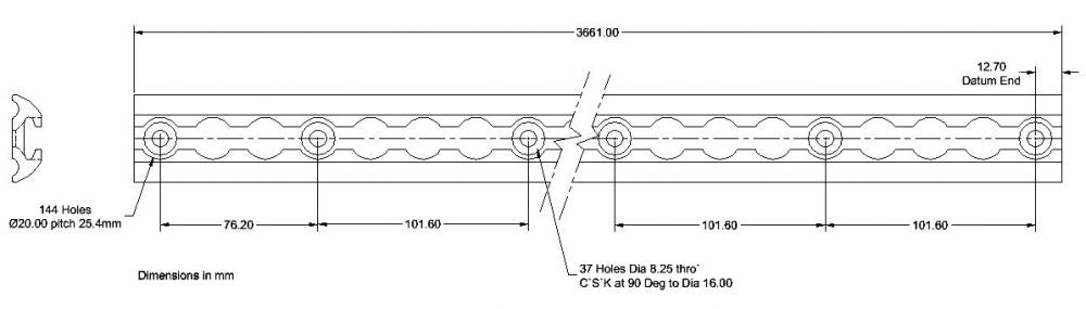 Surface Mounted Airline Track - Cape Direct - Airline track tie downs, Aluminium Rail, E Track, Q Rail, Ratchet Strap rail, Tie Down rail